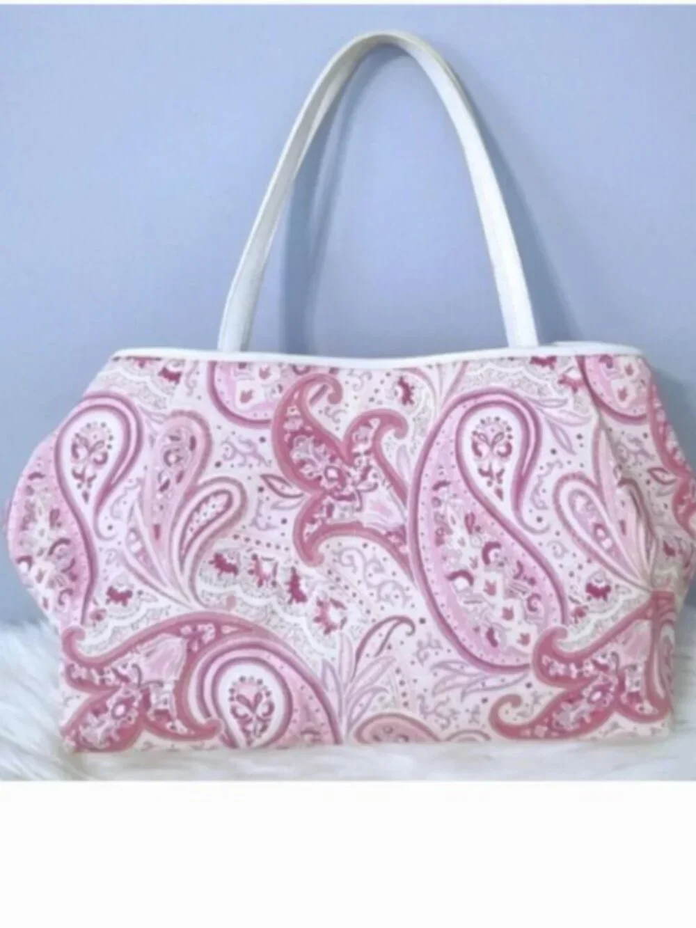 Etro pink paisley cloth tote shoulder bag EUC